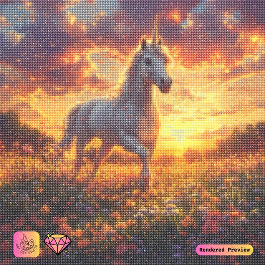 Artdiystudio Golden Hour Unicorn Diy Diamond Painting Kit A Majestic Fantasy Creation 2