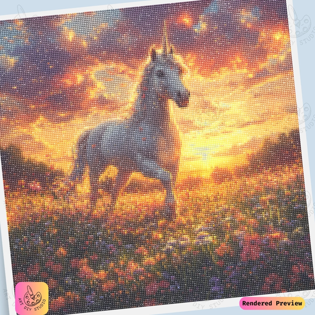 Artdiystudio Golden Hour Unicorn Diy Diamond Painting Kit A Majestic Fantasy Creation 6