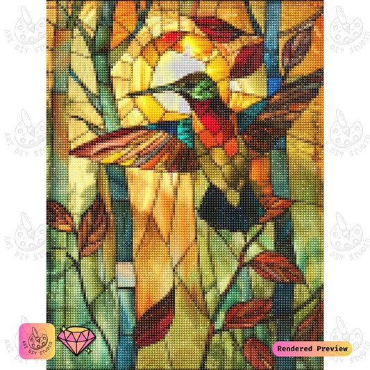 Artdiystudio Golden Hummingbird Diy Diamond Painting Kit A Warm Embrace Of Natures Beauty 2