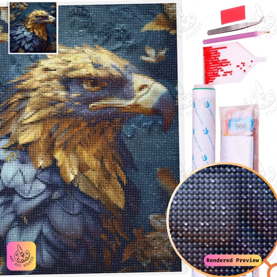Artdiystudio Golden Majesty Eagle Diy Diamond Painting Kit A Celebration Of Regal Beauty 2