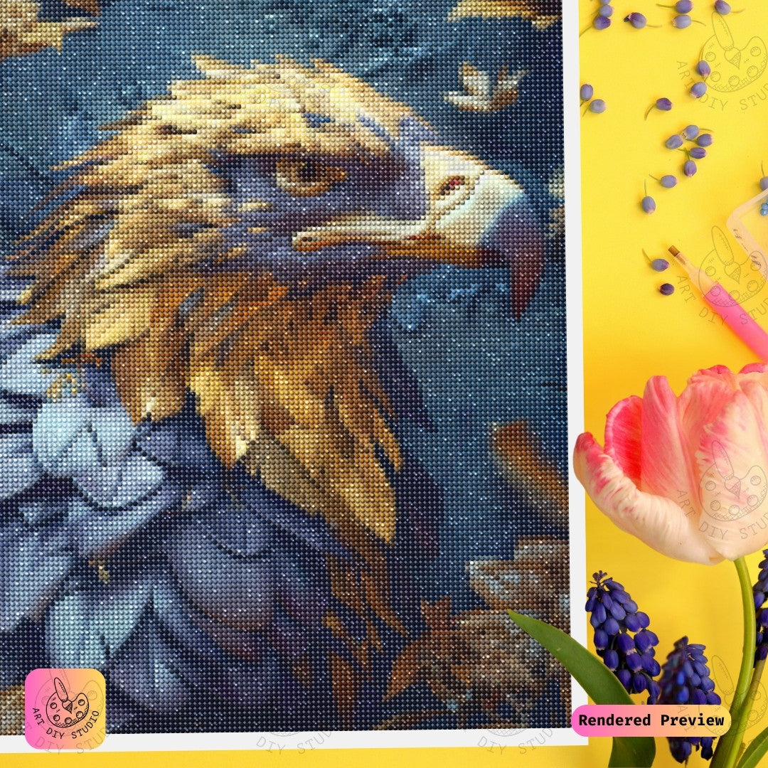 Artdiystudio Golden Majesty Eagle Diy Diamond Painting Kit A Celebration Of Regal Beauty 4