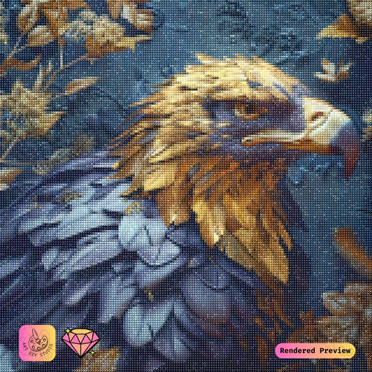 Artdiystudio Golden Majesty Eagle Diy Diamond Painting Kit A Celebration Of Regal Beauty 5