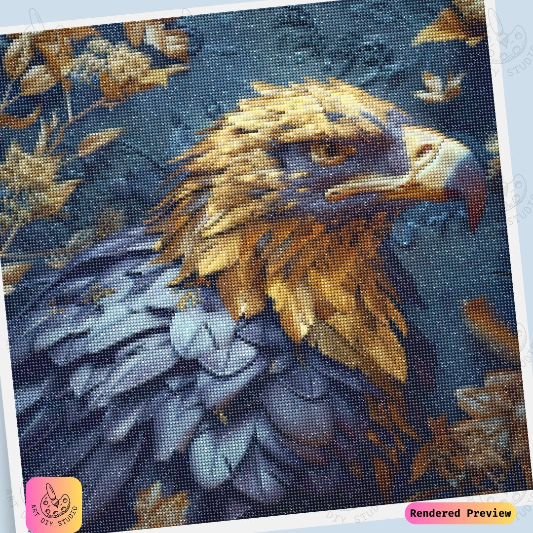 Artdiystudio Golden Majesty Eagle Diy Diamond Painting Kit A Celebration Of Regal Beauty