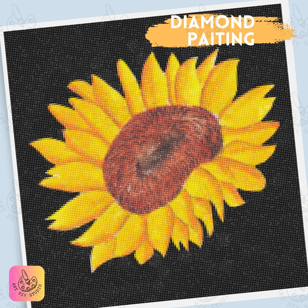 Artdiystudio Golden Sunburst Bloom Diy Diamond Painting Kit Brighten Your World 4