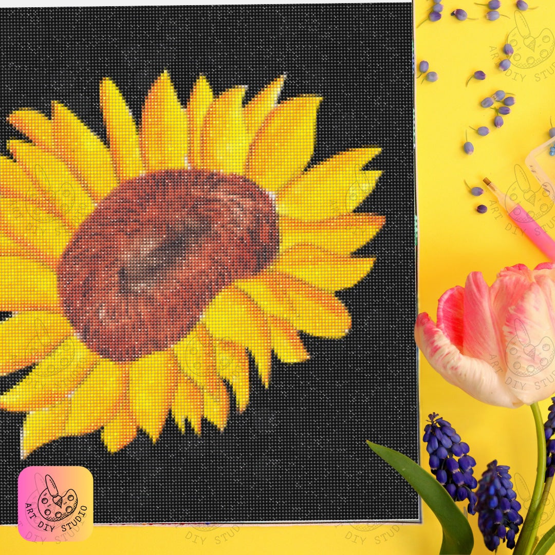 Artdiystudio Golden Sunburst Bloom Diy Diamond Painting Kit Brighten Your World 6
