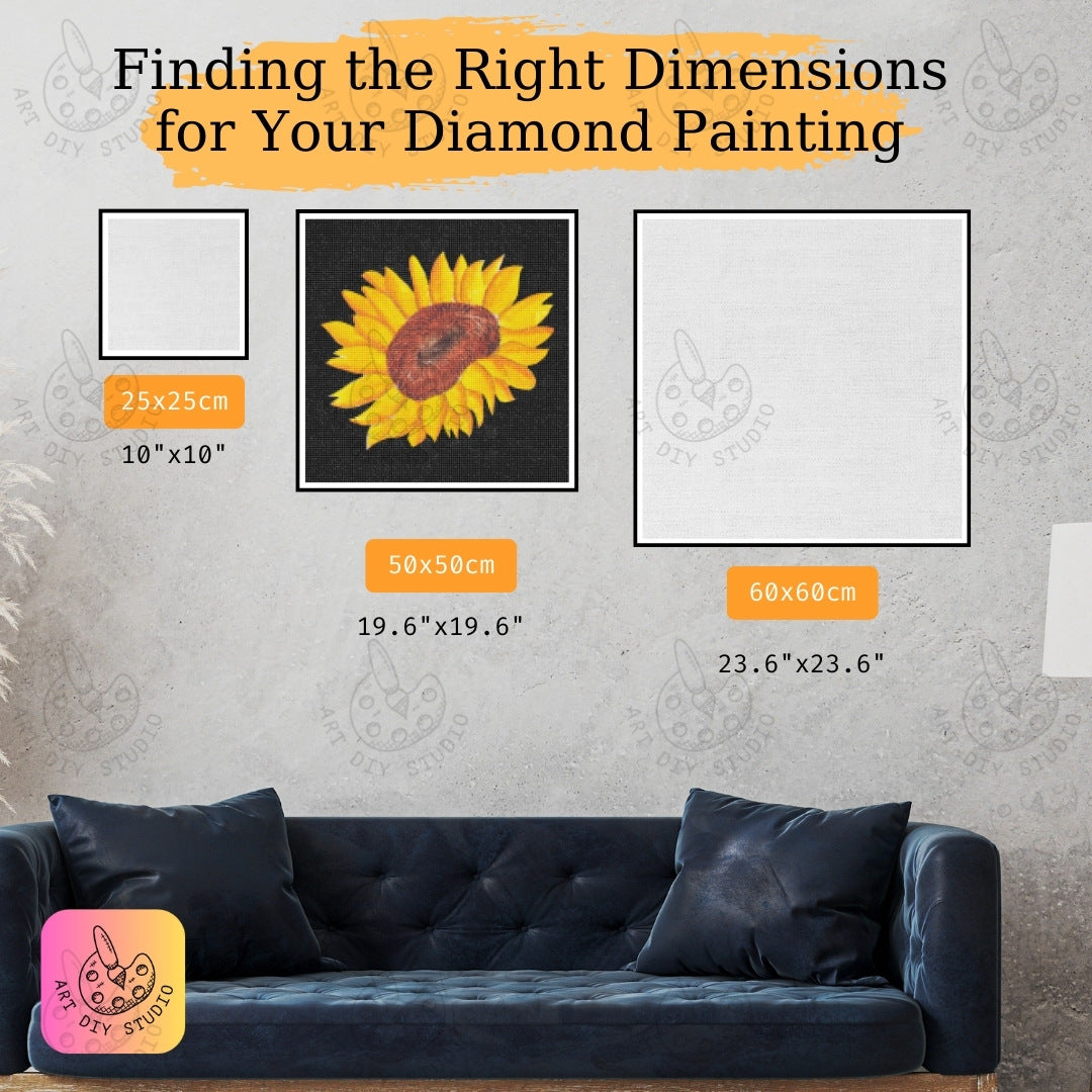 Artdiystudio Golden Sunburst Bloom Diy Diamond Painting Kit Brighten Your World