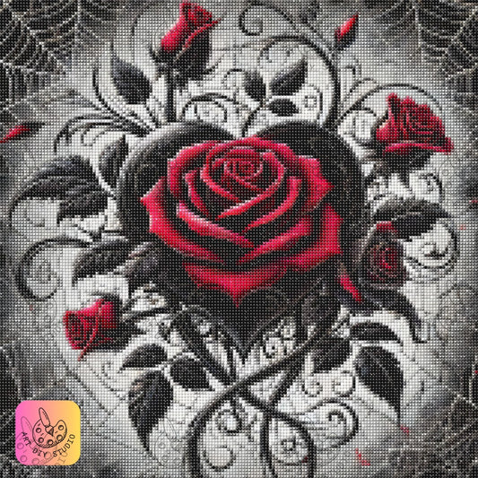 Artdiystudio Gothic Heart Roses Diy Diamond Painting Kit Create Your Dark Romance 7