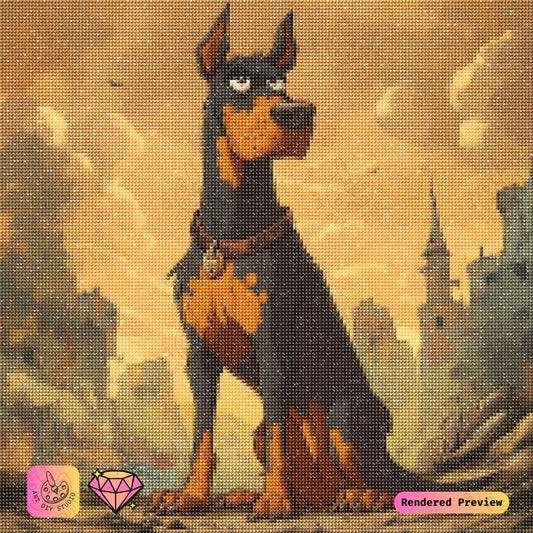 Artdiystudio Guardian Of The Ruins Diy Diamond Painting Kit A Fierce Heroic Craft 5