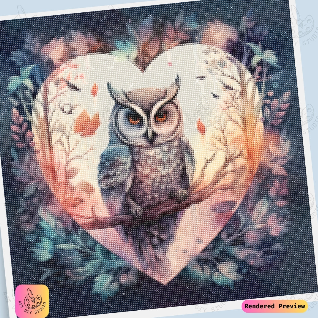 Artdiystudio Heart Of The Forest Owl Diy Diamond Painting Kit A Whimsical Romantic Scene 6
