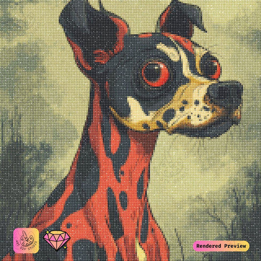 Artdiystudio Hellhound Gaze Diy Diamond Painting Kit A Fiery Fierce Craft 5