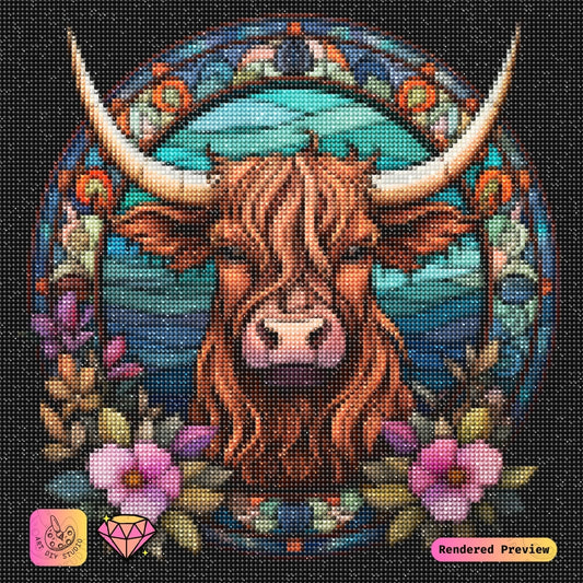 Artdiystudio Highland Floral Harmony Diy Diamond Painting Kit Majestic Elegance With A Floral Touch 2