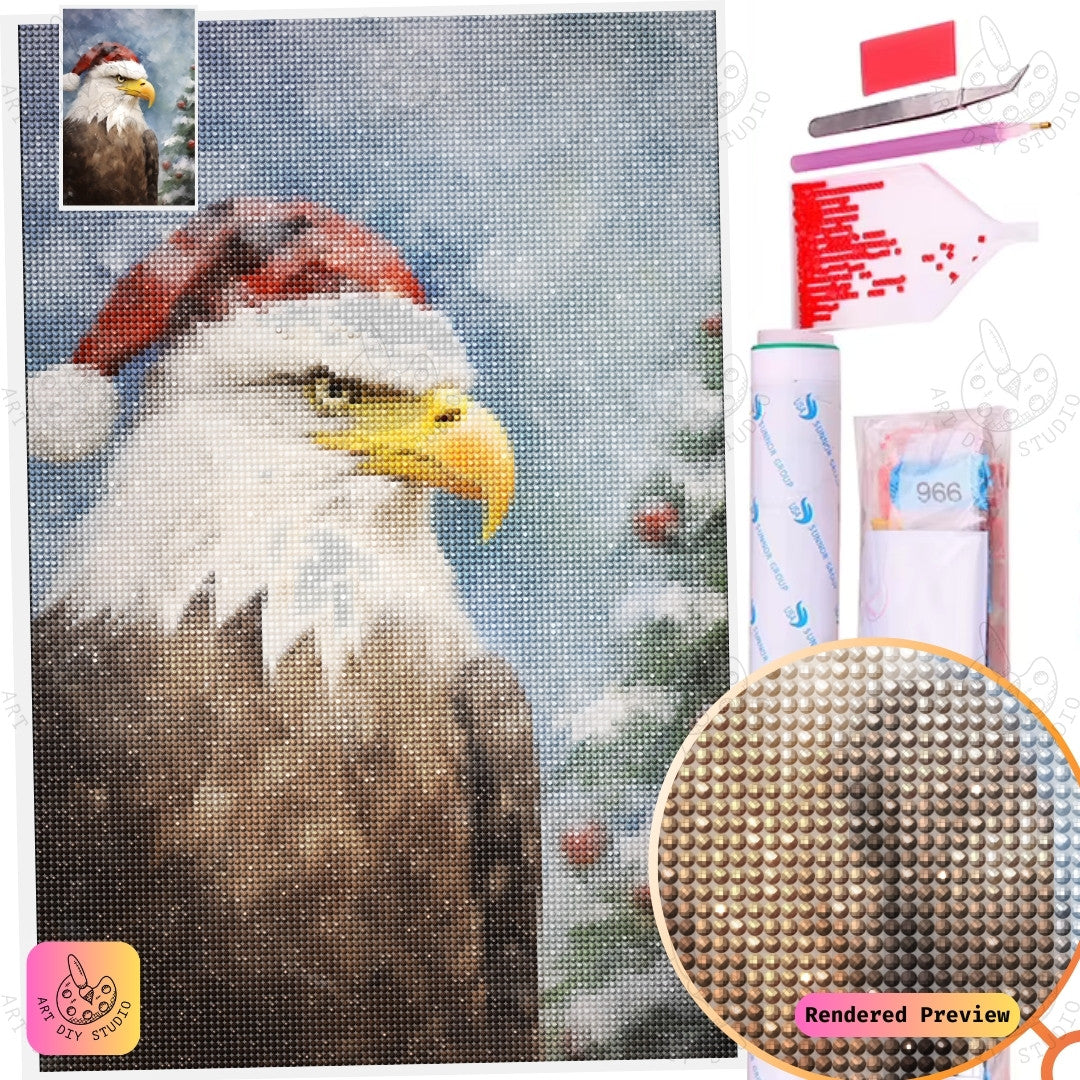 Artdiystudio Holiday Eagle Cheer Diy Diamond Painting Kit A Unique Blend Of Festive And Patriotic Spirit 2