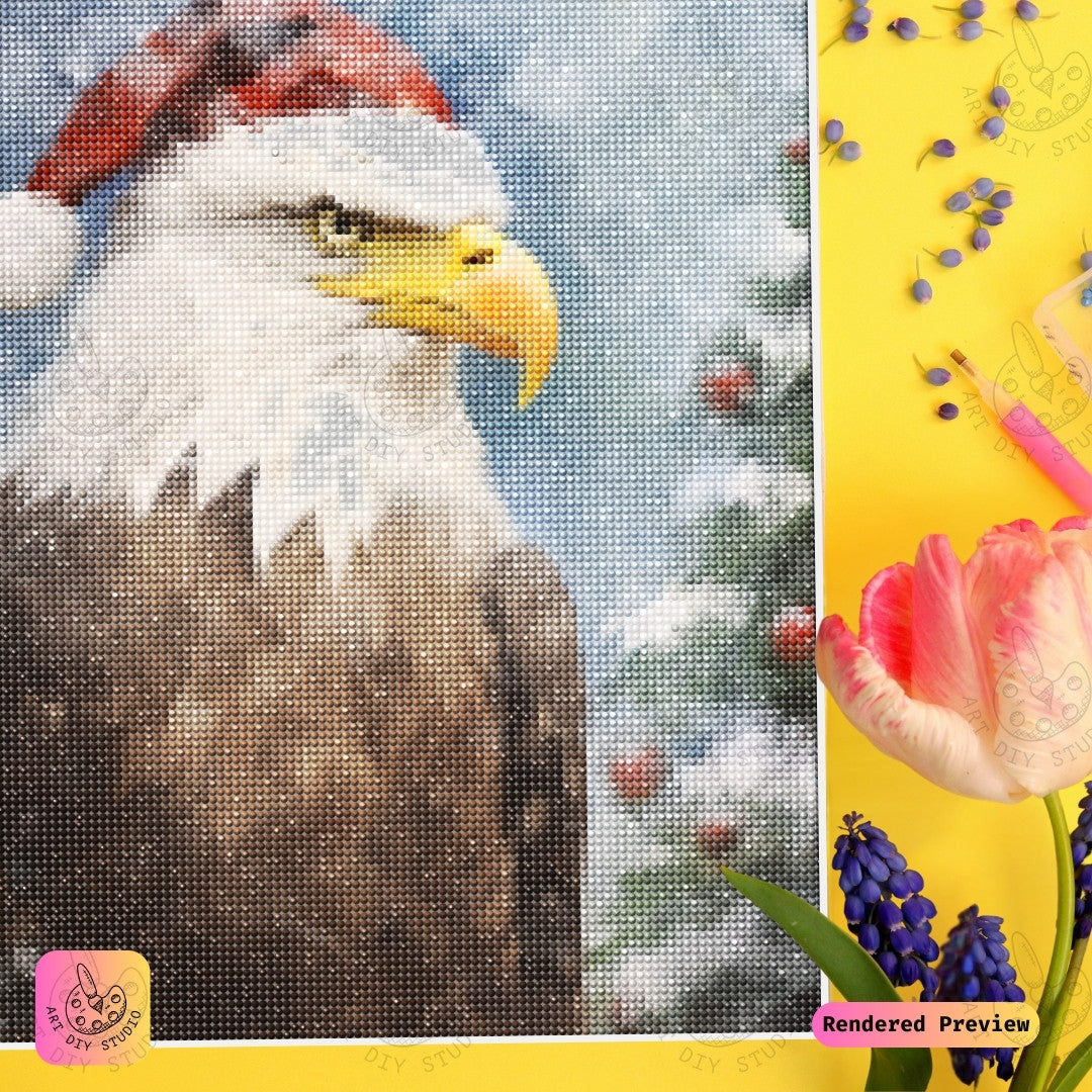 Artdiystudio Holiday Eagle Cheer Diy Diamond Painting Kit A Unique Blend Of Festive And Patriotic Spirit 4