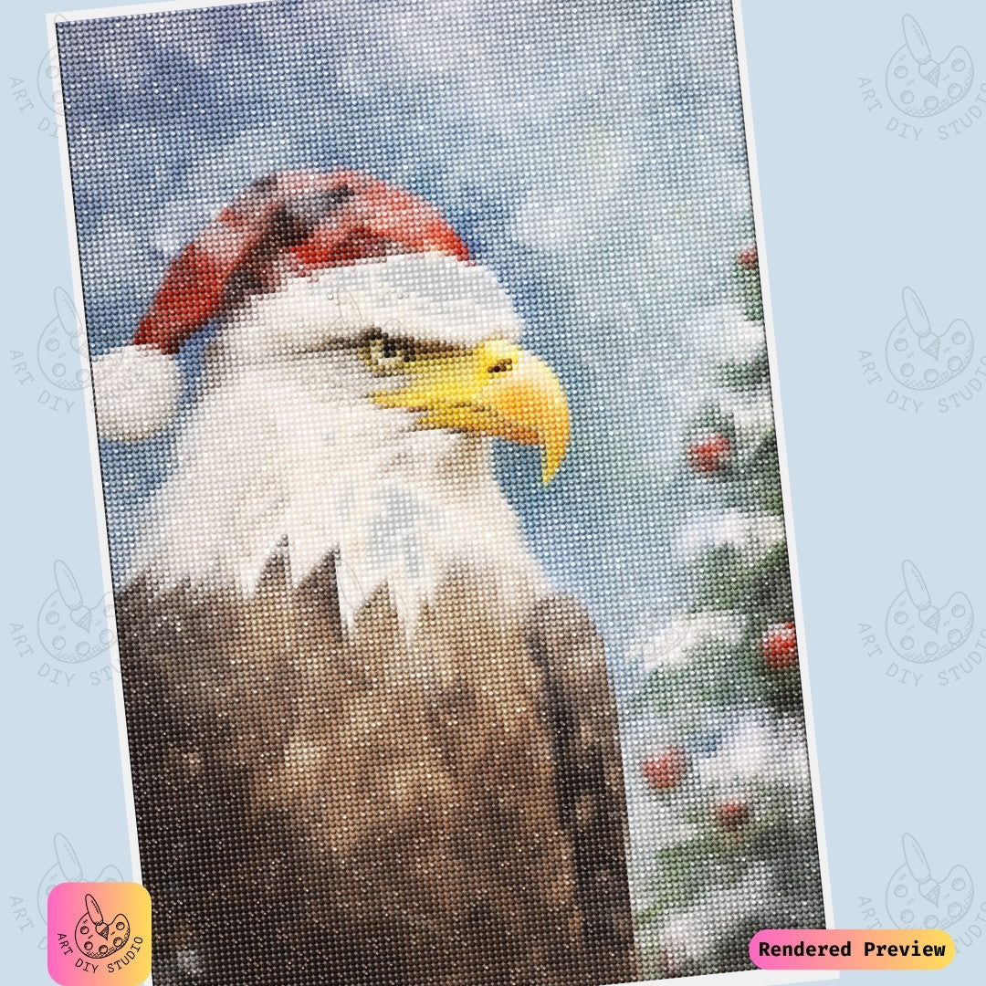 Artdiystudio Holiday Eagle Cheer Diy Diamond Painting Kit A Unique Blend Of Festive And Patriotic Spirit