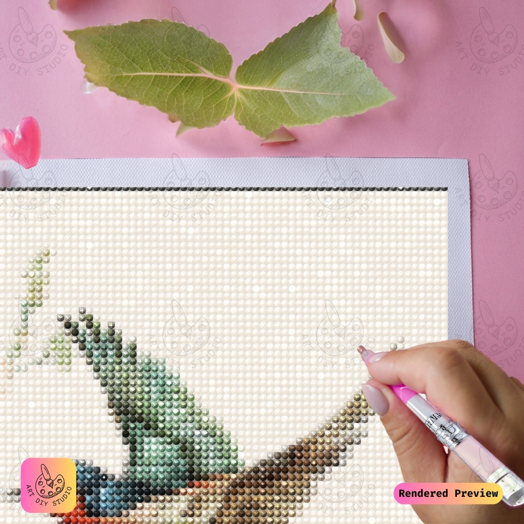 Artdiystudio Hummingbird And Blossoms Harmony Diy Diamond Painting Kit A Celebration Of Natures Elegance 3