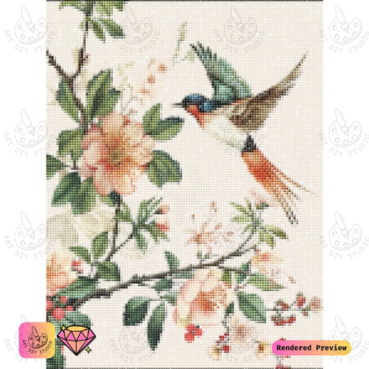 Artdiystudio Hummingbird And Blossoms Harmony Diy Diamond Painting Kit A Celebration Of Natures Elegance 5