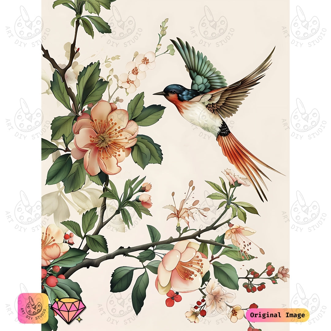 Artdiystudio Hummingbird And Blossoms Harmony Diy Diamond Painting Kit A Celebration Of Natures Elegance 6