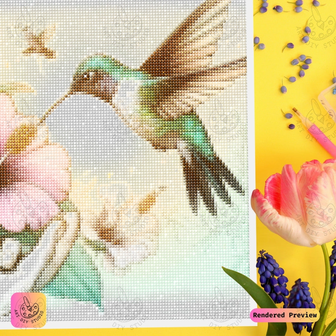 Artdiystudio Hummingbird Serenity Diy Diamond Painting Kit Natures Delicate Beauty 3