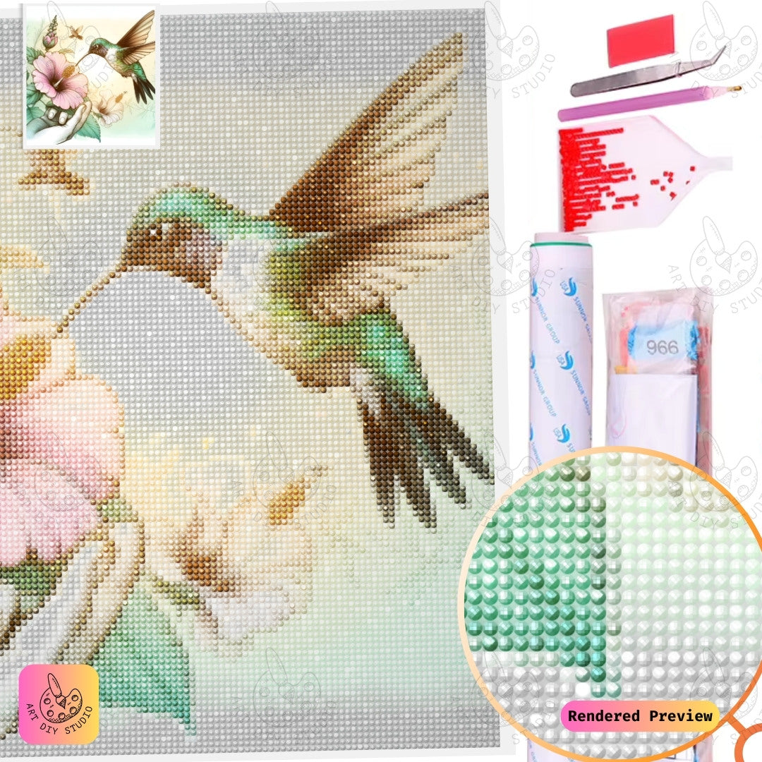Artdiystudio Hummingbird Serenity Diy Diamond Painting Kit Natures Delicate Beauty 5