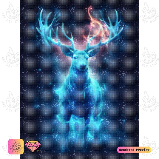 Artdiystudio Inferno Stags Blaze Diy Diamond Painting Kit A Fiery Journey Through The Mystical Forest 5