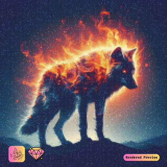 Artdiystudio Inferno Wolf Blaze Diy Diamond Painting Kit A Fiery Masterpiece Of Power 2