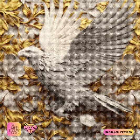 Artdiystudio Ivory And Gold Eagle Diy Diamond Painting Kit A Masterpiece Of Timeless Elegance 5