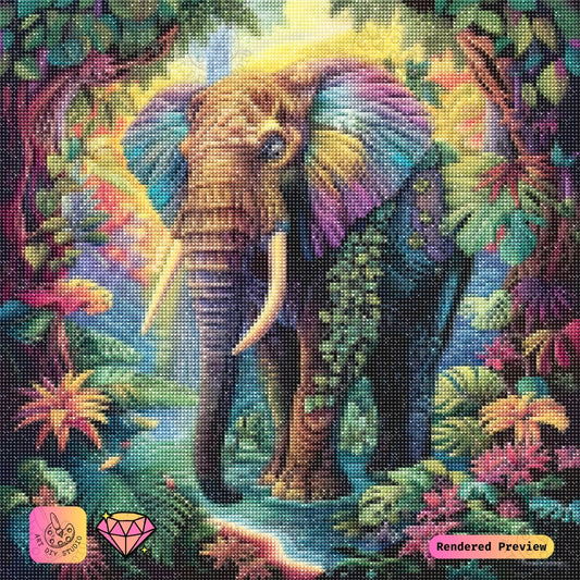 Artdiystudio Jungle Majesty Elephant Diy Diamond Painting Kit A Vibrant Wildlife Adventure 2
