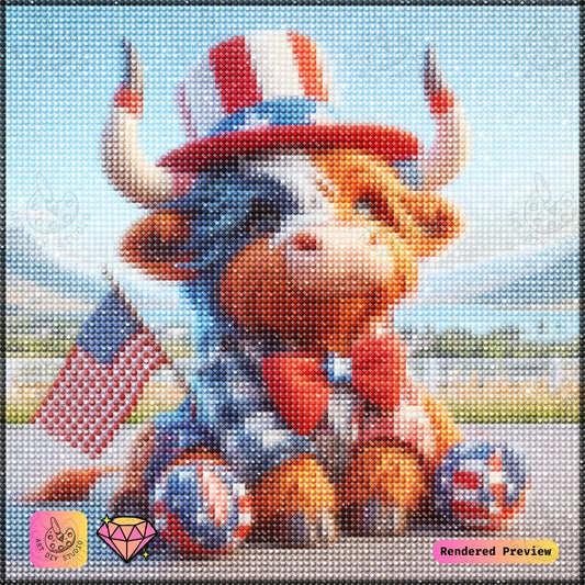 Artdiystudio Liberty Moo Charm Diy Diamond Painting Kit A Heartwarming Patriotic Masterpiece 2
