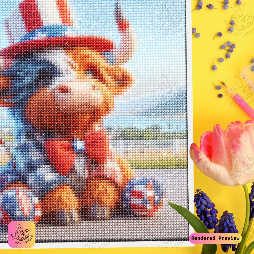 Artdiystudio Liberty Moo Charm Diy Diamond Painting Kit A Heartwarming Patriotic Masterpiece 3