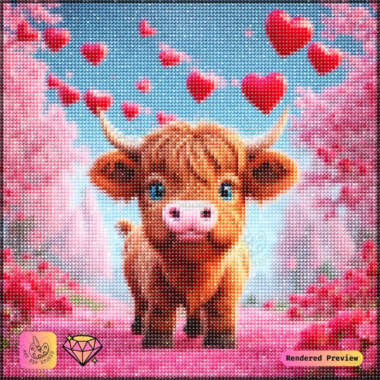 Artdiystudio Love Moo Diy Diamond Painting Kit A Sweet Valentines Day Cow 2