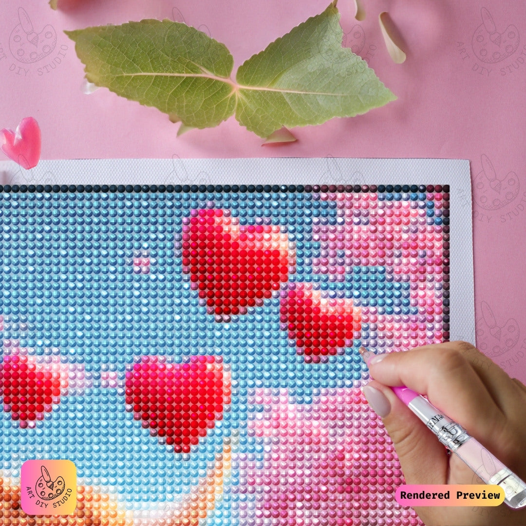 Artdiystudio Love Moo Diy Diamond Painting Kit A Sweet Valentines Day Cow 4