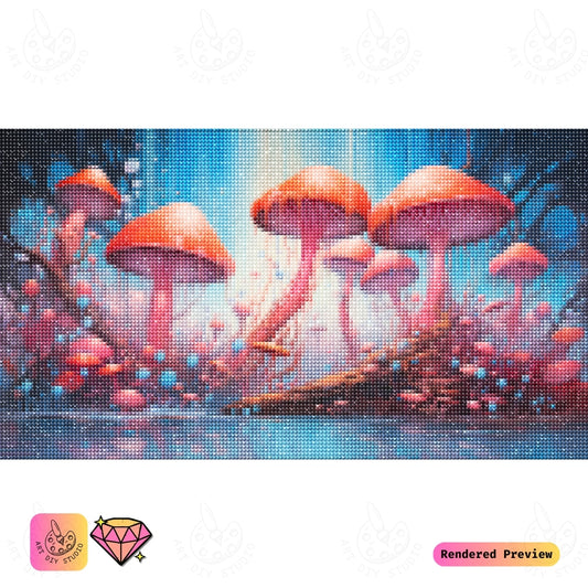 Artdiystudio Luminescent Mushroom Paradise Diy Diamond Painting Kit A Surreal Enchanted Escape 2
