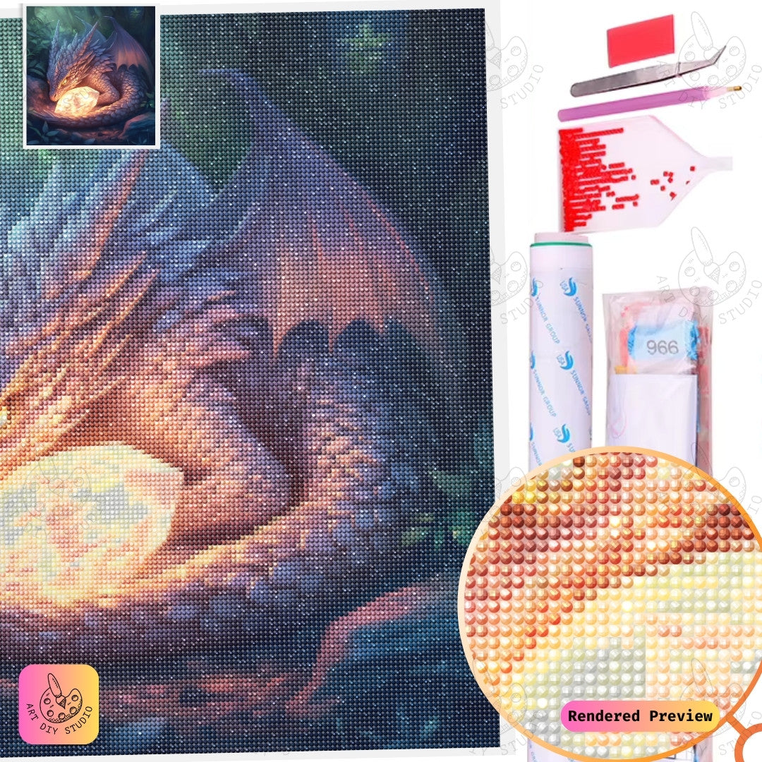 Artdiystudio Luminous Guardians Treasure Diy Diamond Painting Kit A Mystical Craft Journey 5