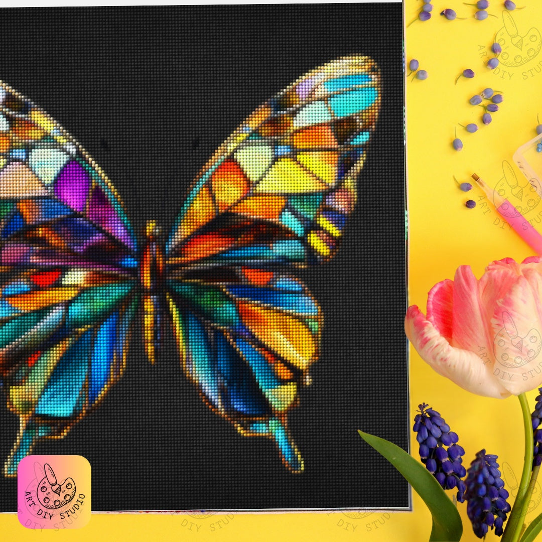 Artdiystudio Luminous Wings Of Wonder Diy Diamond Painting Kit A Vibrant Masterpiece Product Image 7