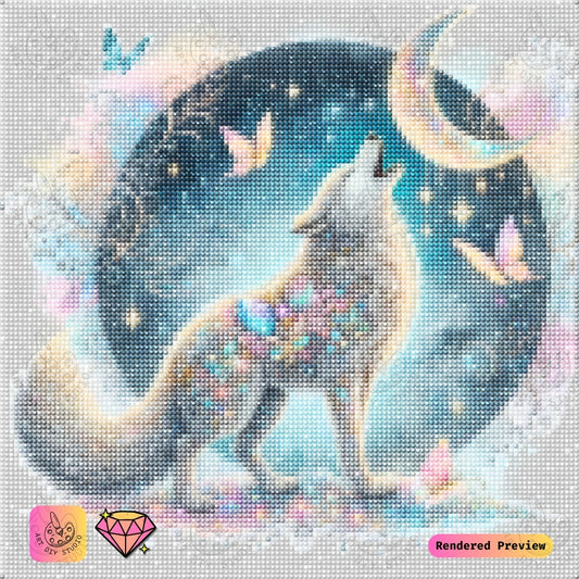 Artdiystudio Lunar Howl Elegance Diy Diamond Painting Kit A Celestial Masterpiece 2