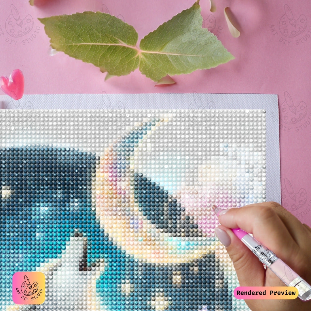 Artdiystudio Lunar Howl Elegance Diy Diamond Painting Kit A Celestial Masterpiece 4