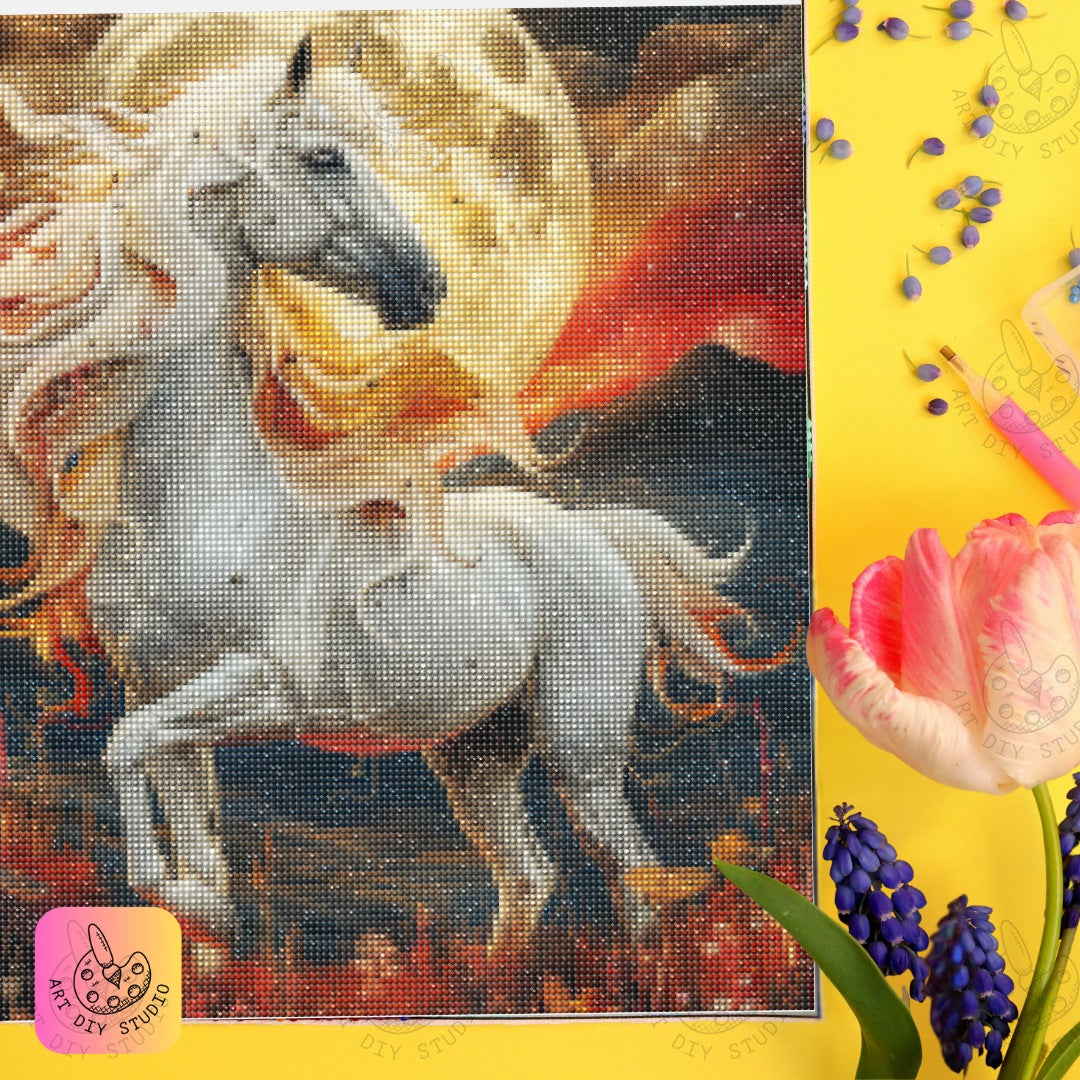 Artdiystudio Lunar Majesty Diamond Painting Kit A Mystical Journey Under The Moon 6