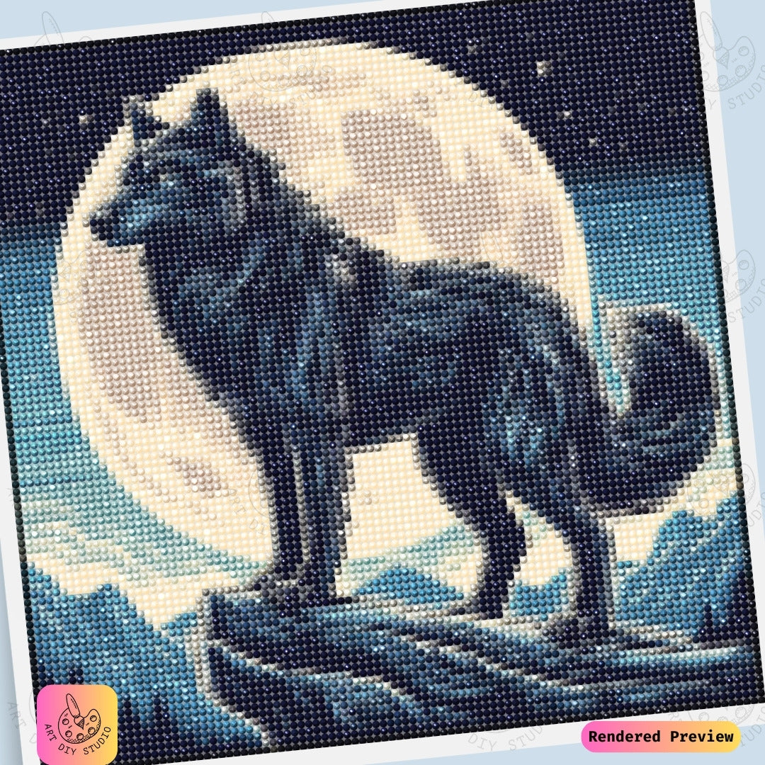 Artdiystudio Lunar Wolf Majesty Diy Diamond Painting Kit Embrace The Spirit Of The Wild 6