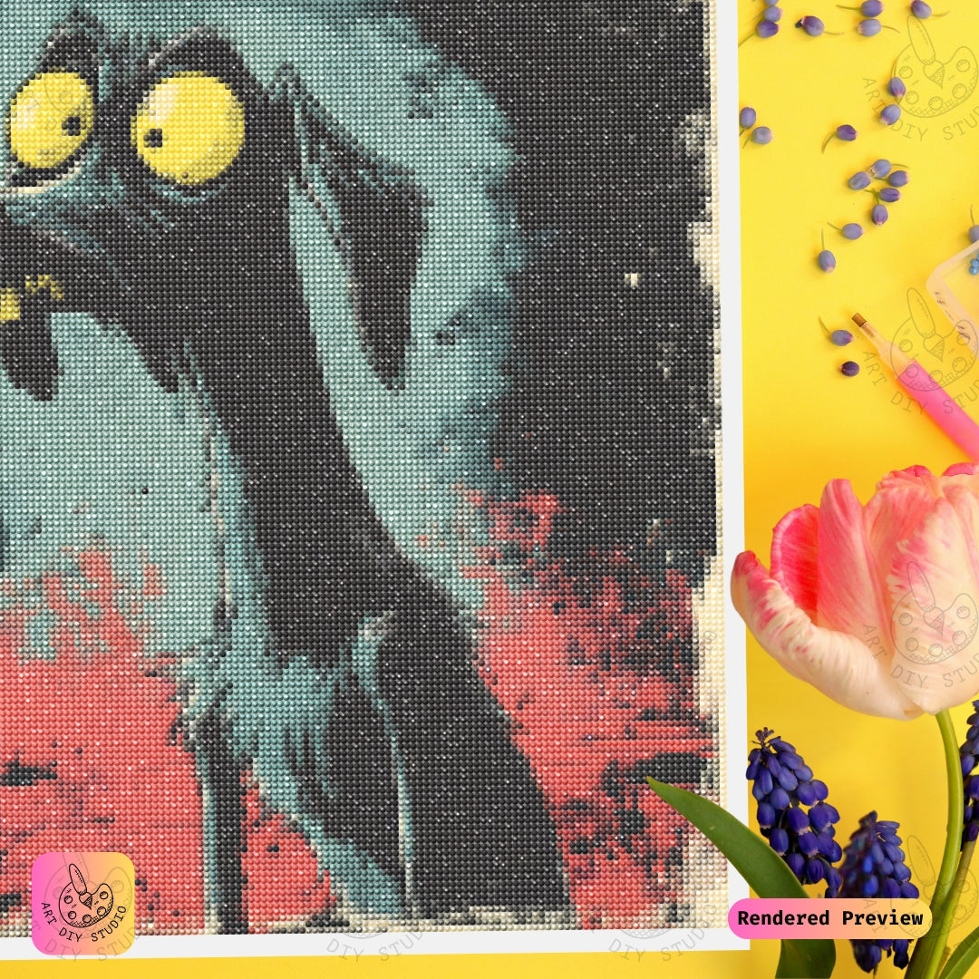 Artdiystudio Mad Dogs Glare Diy Diamond Painting Kit A Dark Quirky Craft 4