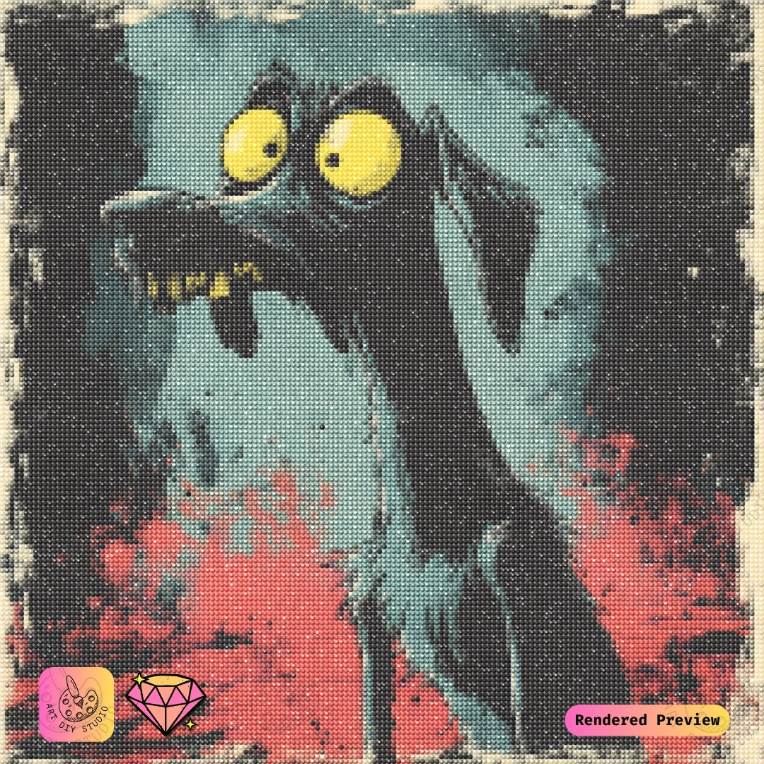 Artdiystudio Mad Dogs Glare Diy Diamond Painting Kit A Dark Quirky Craft 5