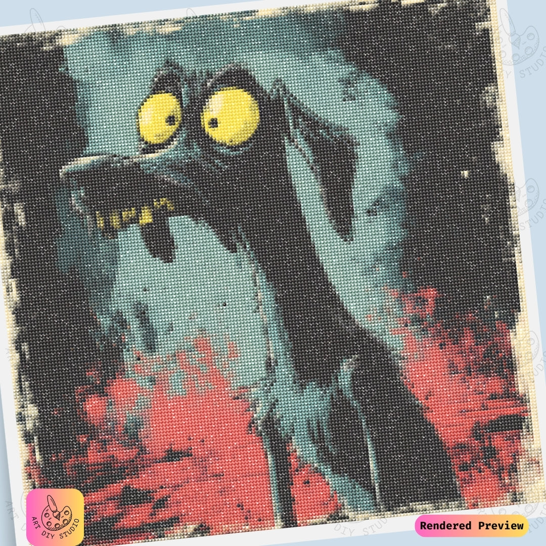 Artdiystudio Mad Dogs Glare Diy Diamond Painting Kit A Dark Quirky Craft