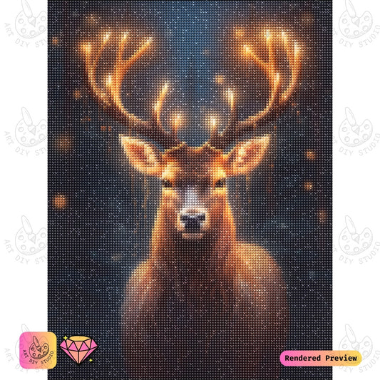 Artdiystudio Magical Stags Glow Diy Diamond Painting Kit A Mystical Journey Through The Forest 5