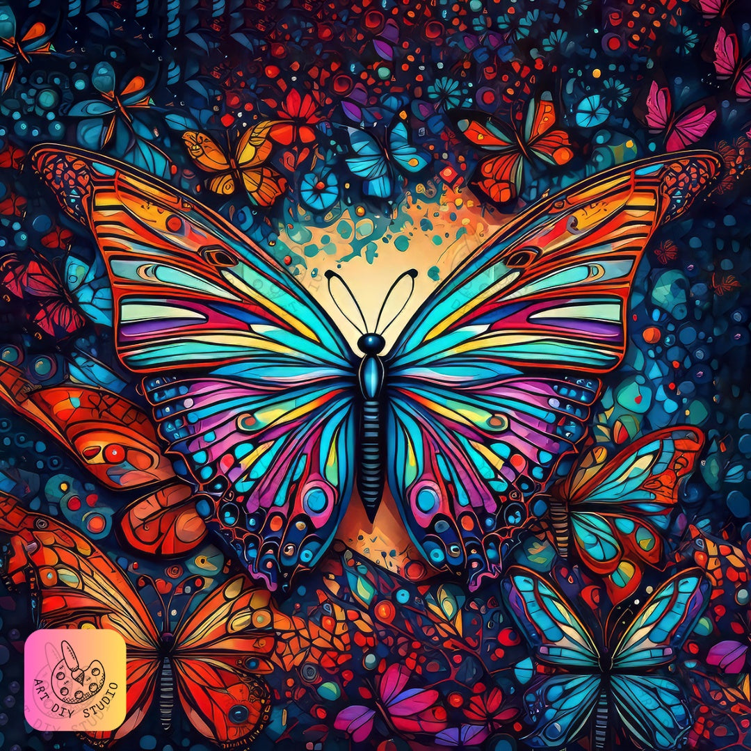 Artdiystudio Majestic Butterfly Symphony Diy Diamond Painting Kit Unleash Vibrant Creativity Product Image 8