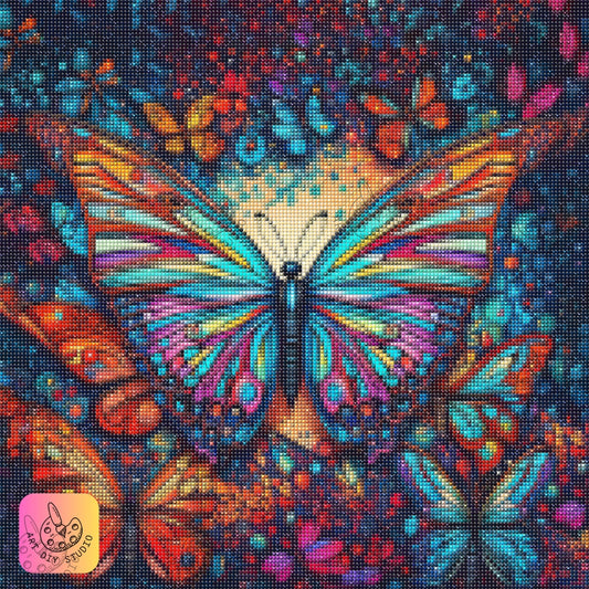 Artdiystudio Majestic Butterfly Symphony Diy Diamond Painting Kit Unleash Vibrant Creativity Product Image