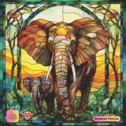 Artdiystudio Majestic Elephants At Dawn Diy Diamond Painting Kit Celebrate Natures Harmony 2