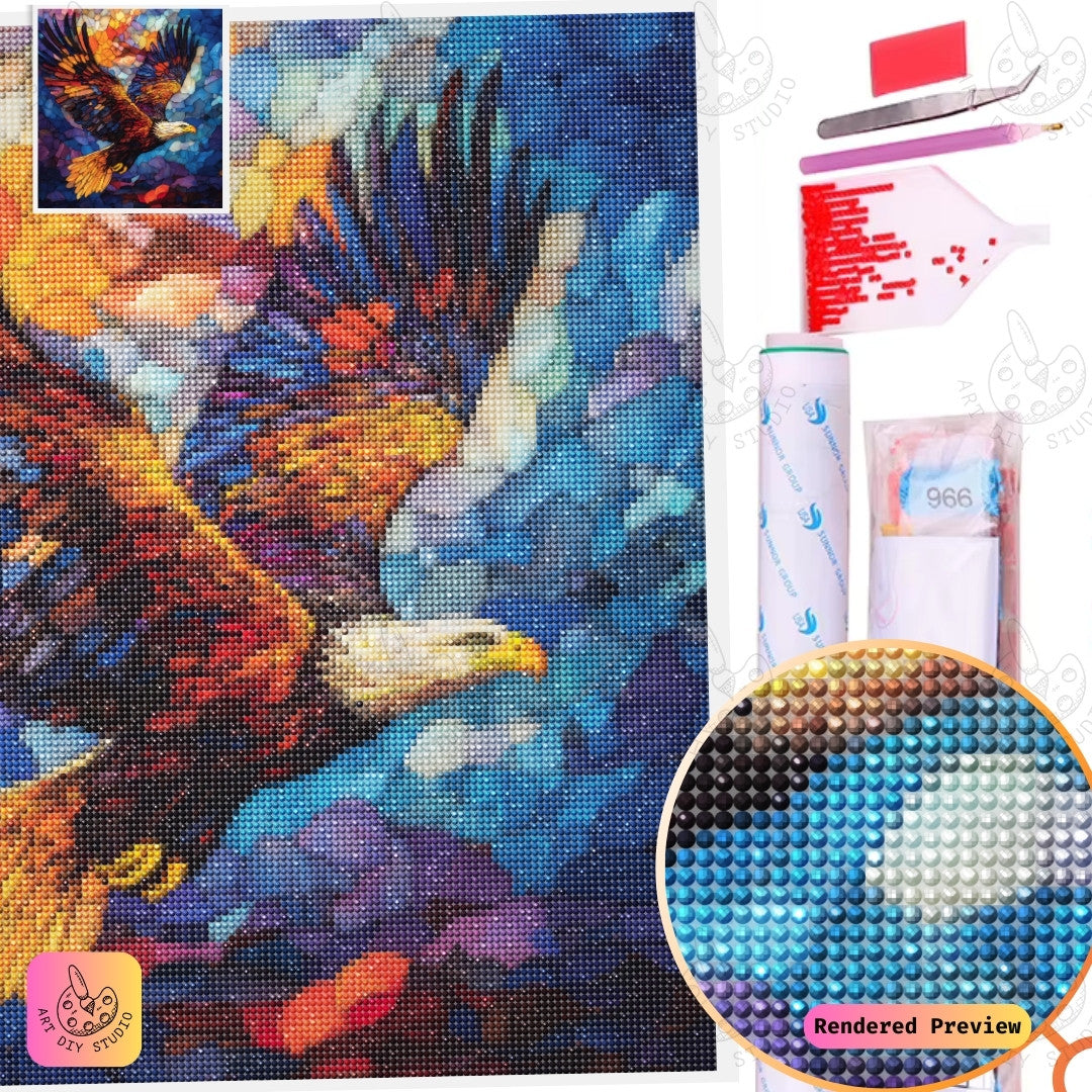 Artdiystudio Majestic Mosaic Eagle Diy Diamond Painting Kit A Vivid Celebration Of Art And Freedom 2