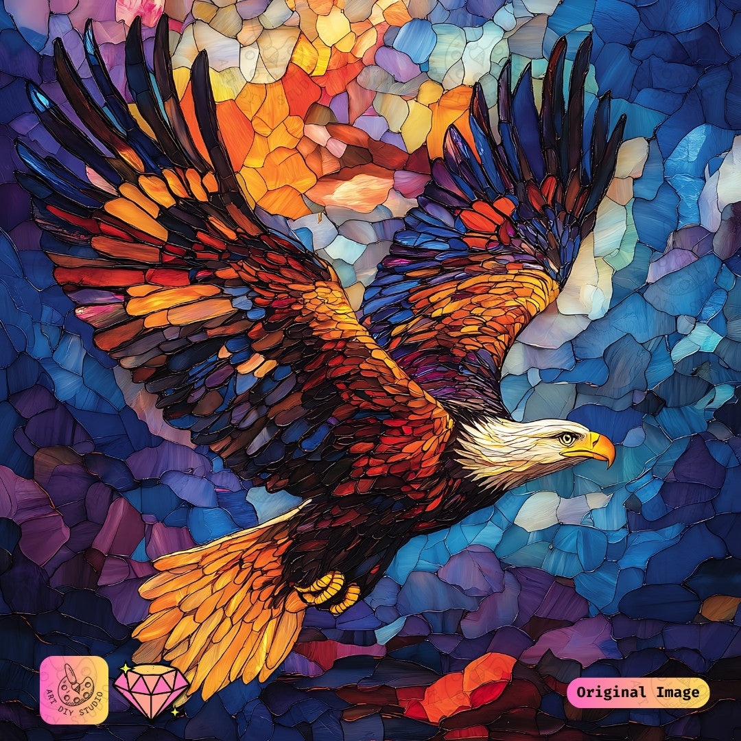 Artdiystudio Majestic Mosaic Eagle Diy Diamond Painting Kit A Vivid Celebration Of Art And Freedom 6