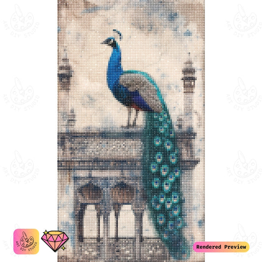 Artdiystudio Majestic Peacock On Royal Pillars Diy Diamond Painting Kit Create A Masterpiece Of Elegance 5