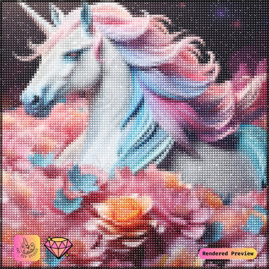 Artdiystudio Majestic Unicorn Blossoms Diy Diamond Painting Kit A Radiant Fantasy Creation 2