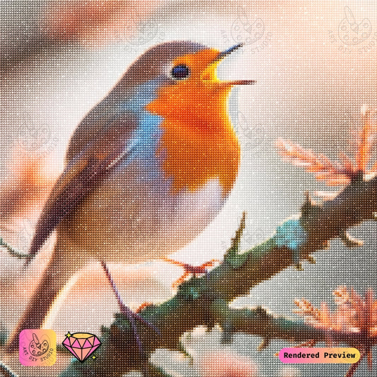 Artdiystudio Melodic Robin Song Diy Diamond Painting Kit A Harmonious Tune In Color 5